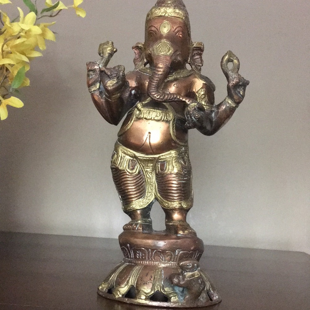 11” Brass Ganesha Statue